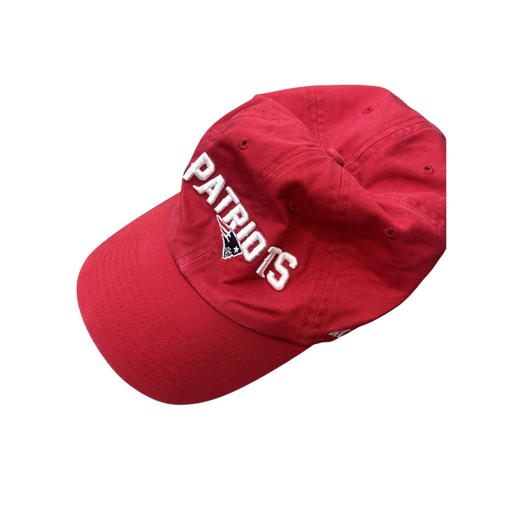 New England Patriots Hat Cap Strap Back Mens One Size OSFA Red NFL Football '47